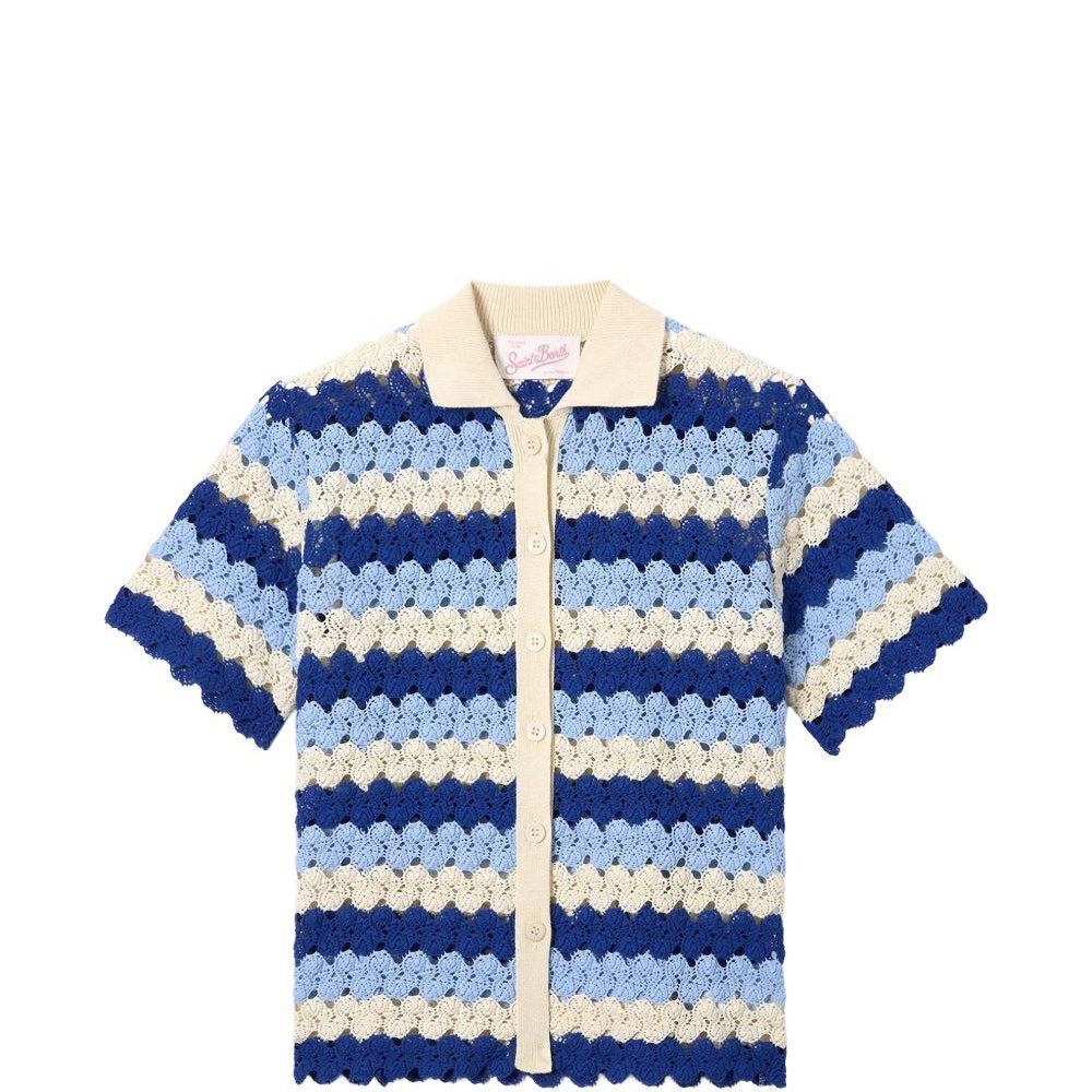 T-shirt per donna MC2 Saint Barth multicolore con colletto stile polo MOE0001 00585L MC2 ST. BARTH