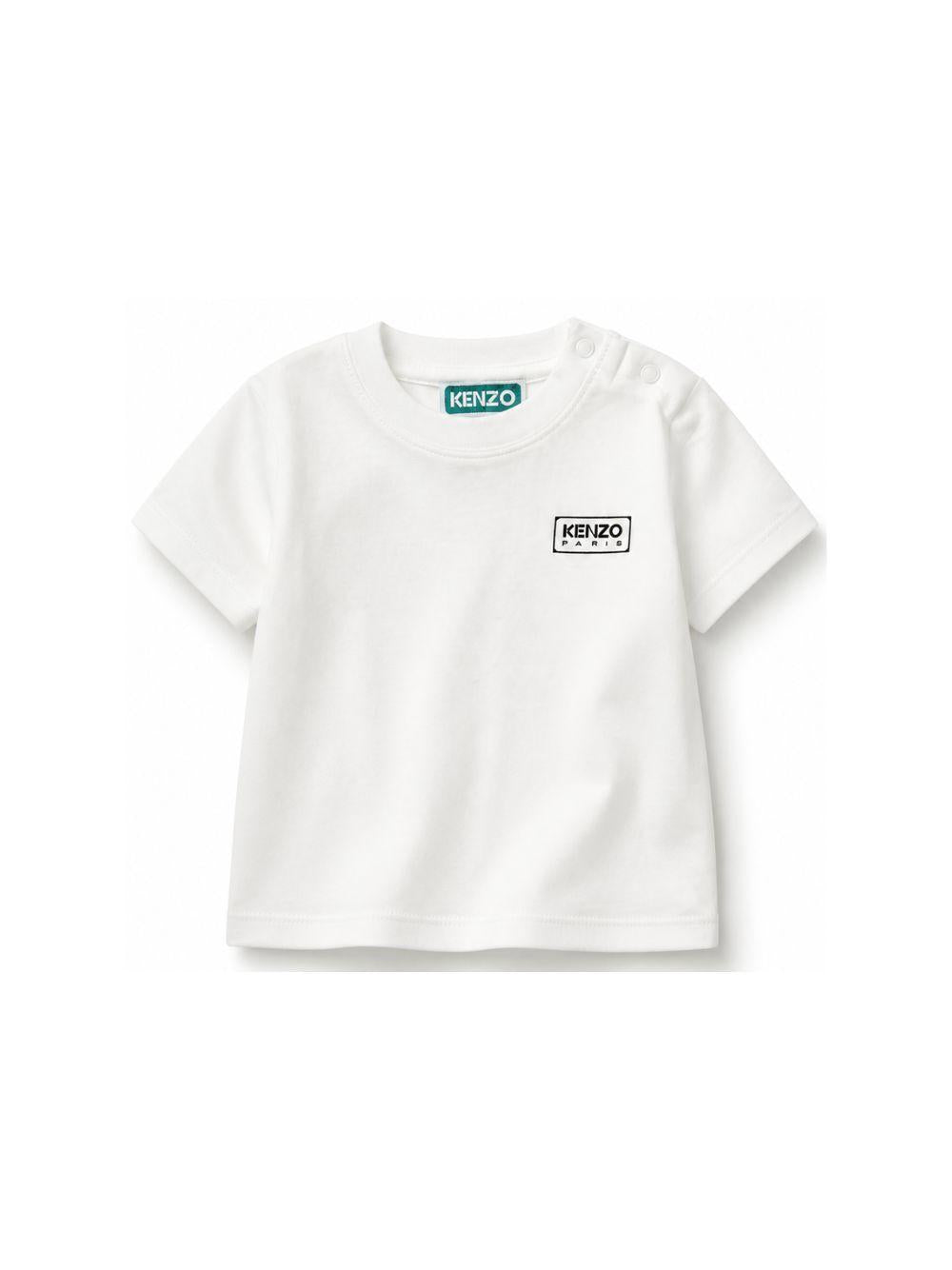 T-shirt per neonati Kenzo Kids bianca con logo sul petto K61724 117 KENZO KIDS