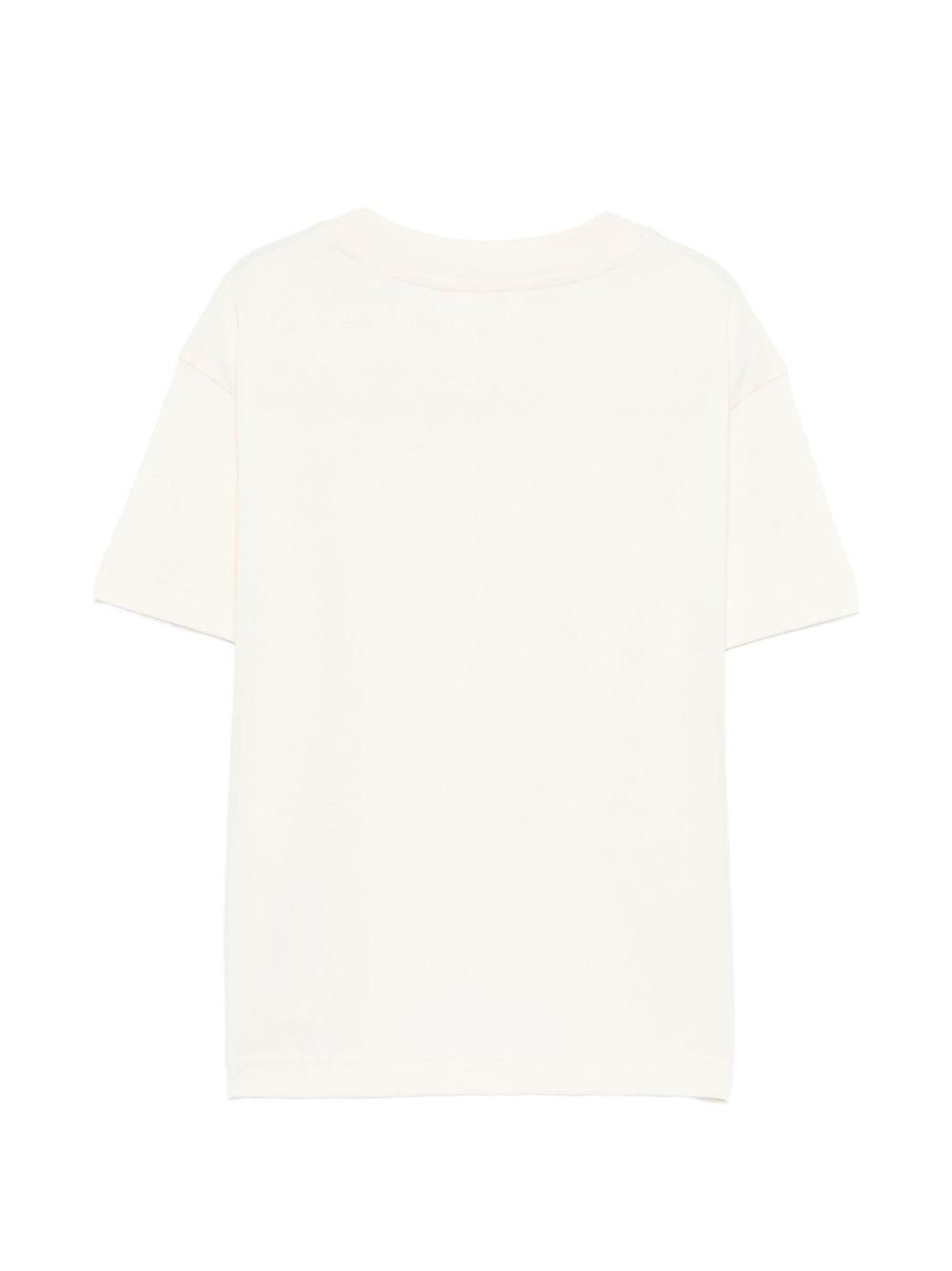 T-shirt per bambina Palm Angels Kids beige con logo sul davanti PGAA002S26JER003 002 PALM ANGELS KIDS