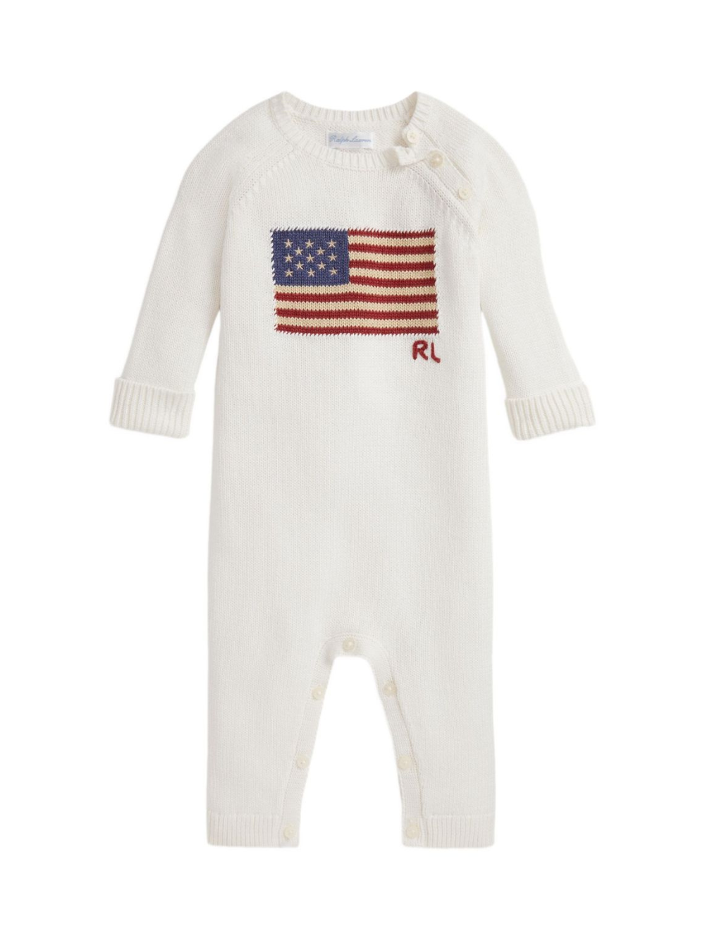 Tutina per neonato Polo Ralph Lauren Kids bianca con motivo a intarsio 320973131 002 Ralph Lauren kids