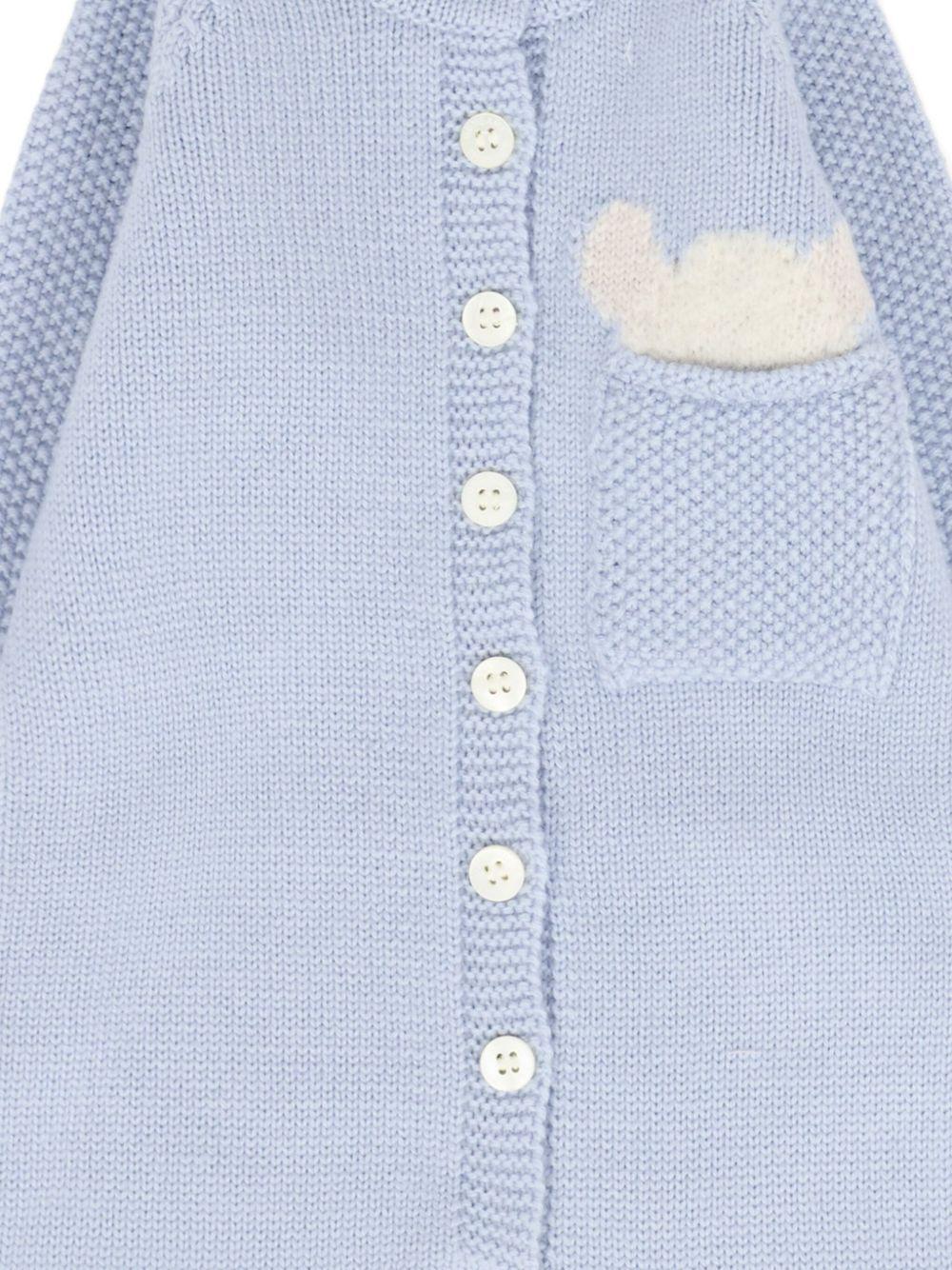 Tutina per neonato Gensami Kids azzurra con chiusura con bottoni TU-PEEKABOO-WE SKY BLUE GENSAMI