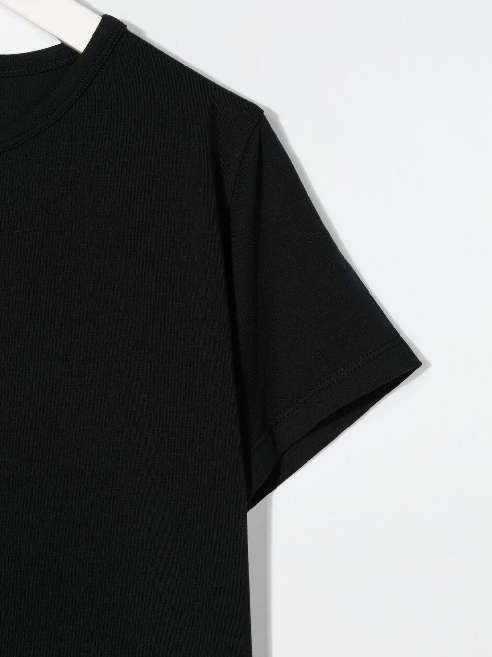 T-shirt a girocollo per bambino Mini Rodini nero con orlo dritto 1000000199 BLACK MINI RODINI
