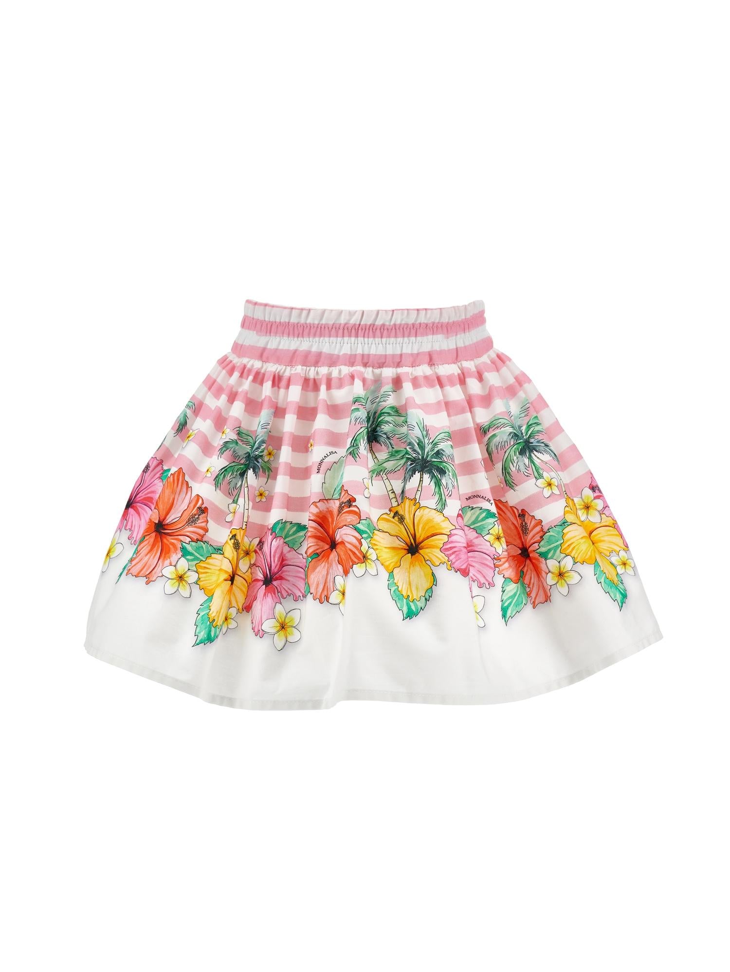 Gonna per bambina Monnalisa x Disney rosa con stampa grafica ibisco 11H720 8655 9993 MONNALISA KIDS