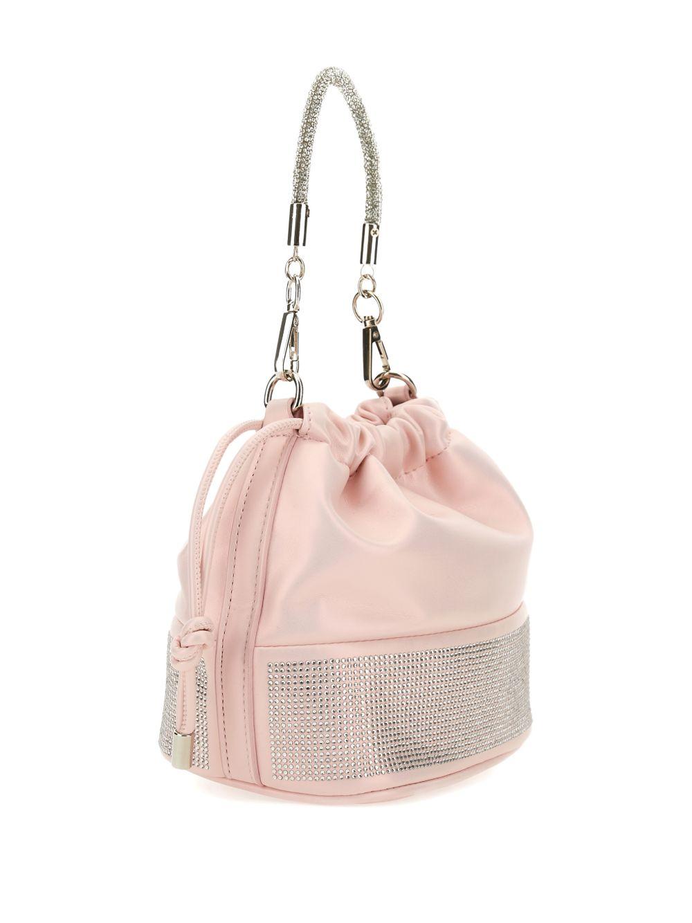 Borsa a secchiello per bambina Monnalisa rosa con manico in strass 79G004 7742 0091 MONNALISA