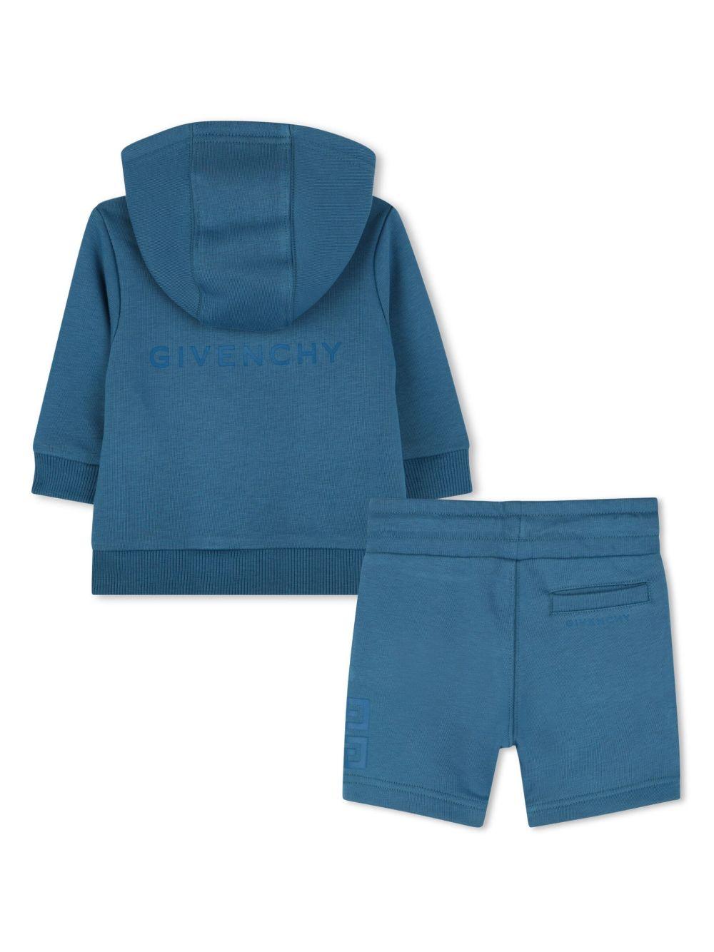 Tuta sportiva per neonato Givenchy Kids blu con stampa 4G H30629 80V GIVENCHY KIDS