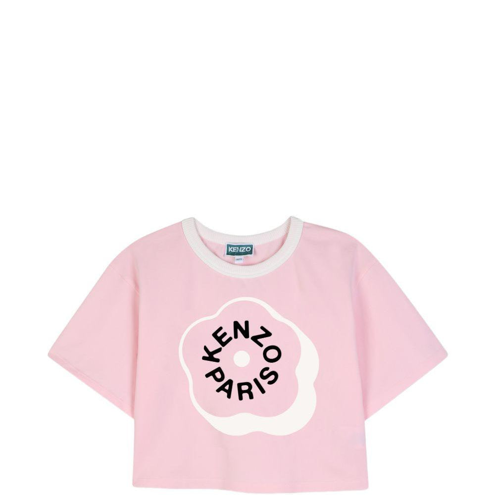 T-shirt per bambina Kenzo Kids rosa con taglio crop K62004 44F KENZO KIDS