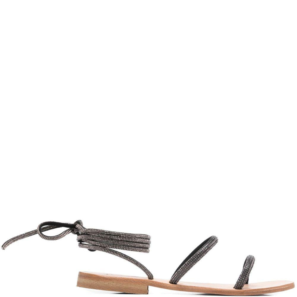 Sandali da donna MC2 Saint Barth nero con laccio alla caviglia WRSA001 00073H MC2 ST. BARTH