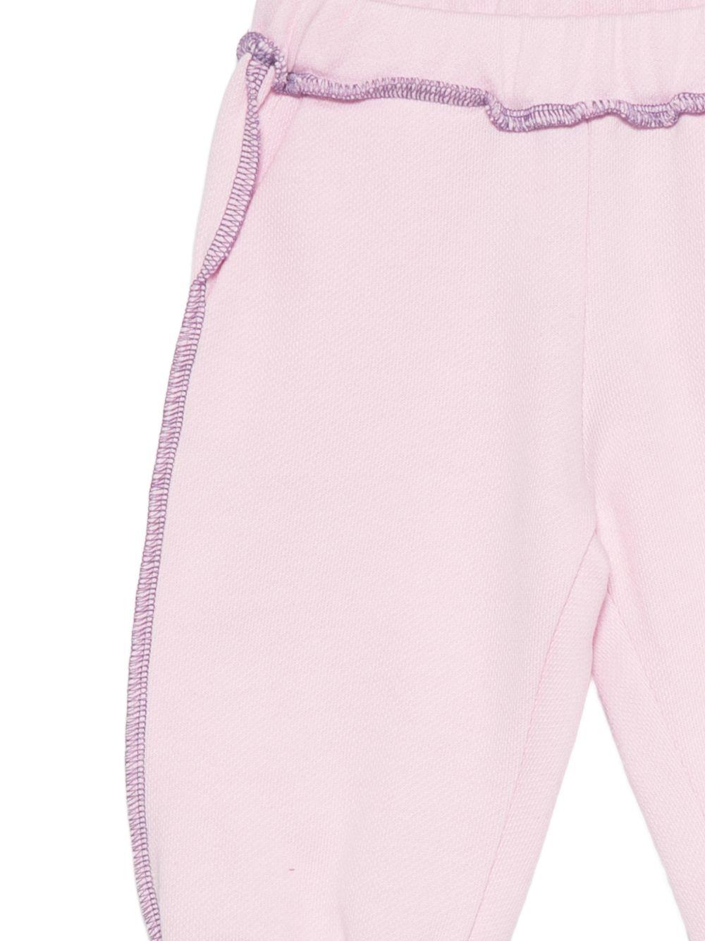 Pantaloni sportivi per neonata Emilio Pucci Junior rosa con cuciture a contrasto PZ6010 Z3183 51S EMILIO PUCCI KIDS