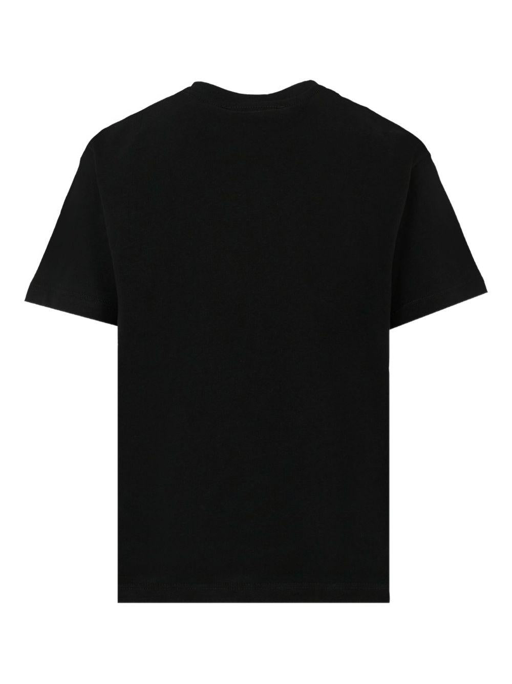 T-shirt per bambina MSGM Kids nera con strass F5MSJGTH154 110 MSGM KIDS