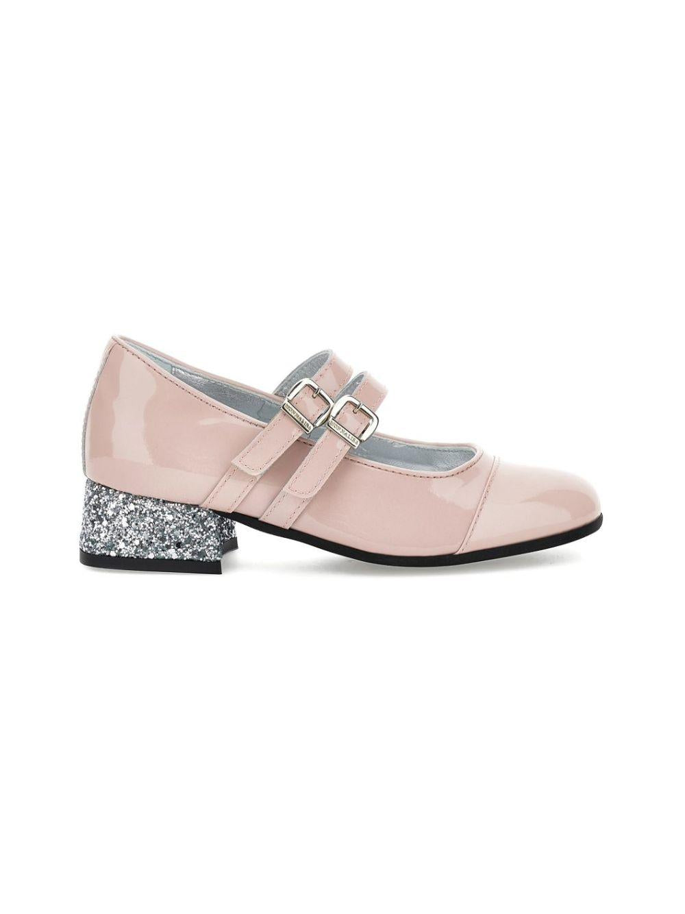 Ballerine per bambina Monnalisa Kids rosa con tacco largo con glitter 87H000 8770 0091 MONNALISA KIDS