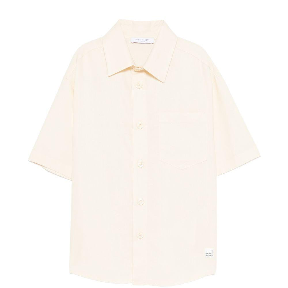 Camicia per bambino Paolo Pecora Kids beige con colletto classico PP4301 SABBIA PAOLO PECORA KIDS