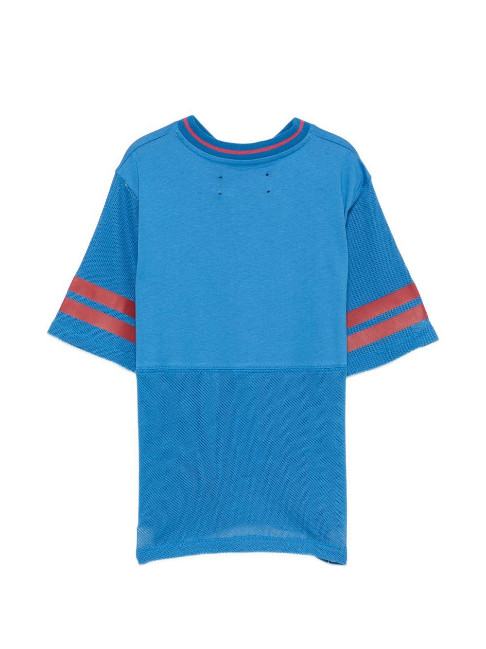 T-shirt per bambino Amiri Kids blu con stampa grafica sul davanti ACTOJR1026 552 AMIRI KIDS