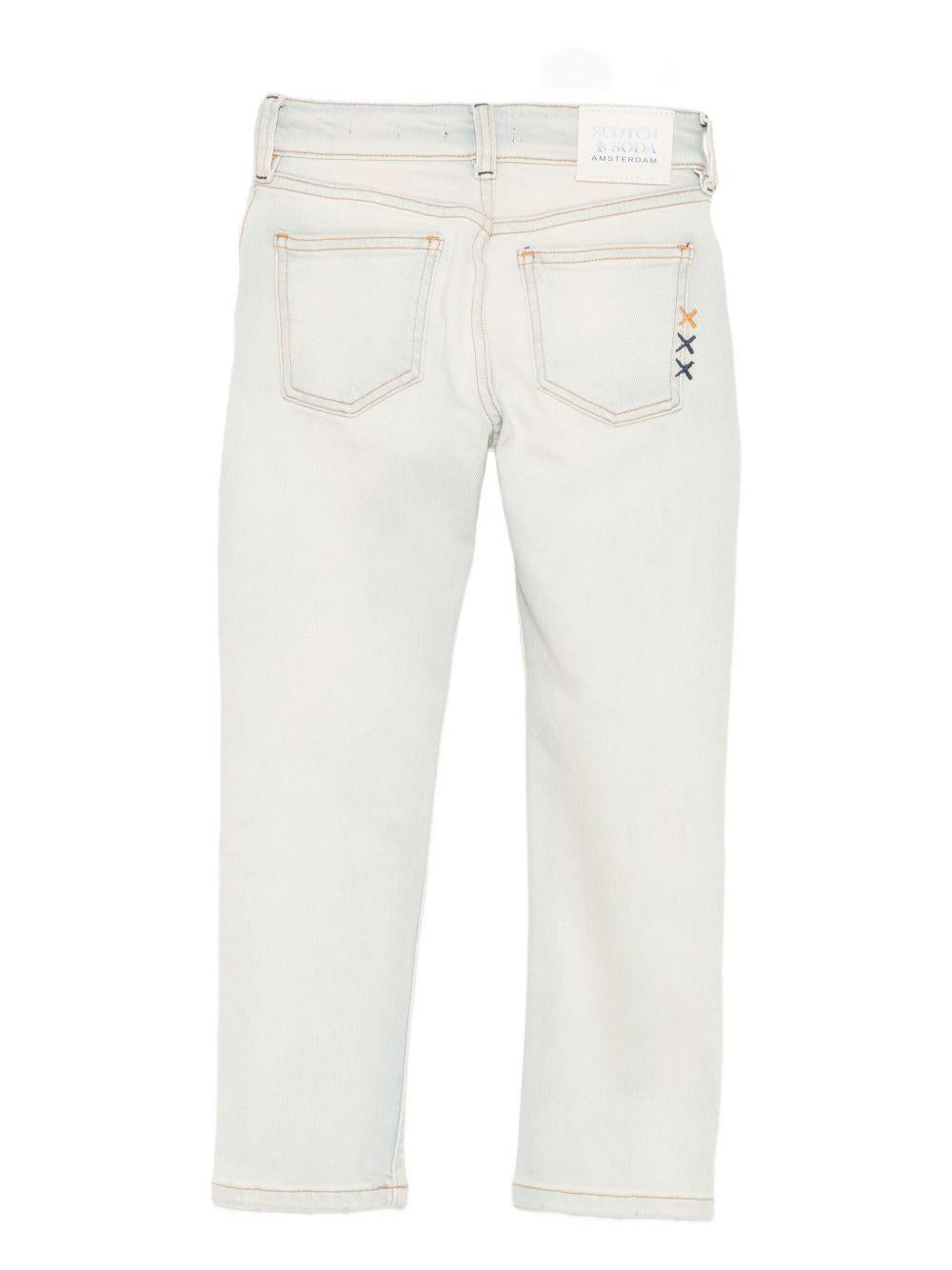 Jeans per bambina Scotch & Soda Kids azzurri con dettagli ricamati 180625 260 SCOTCH&SODA