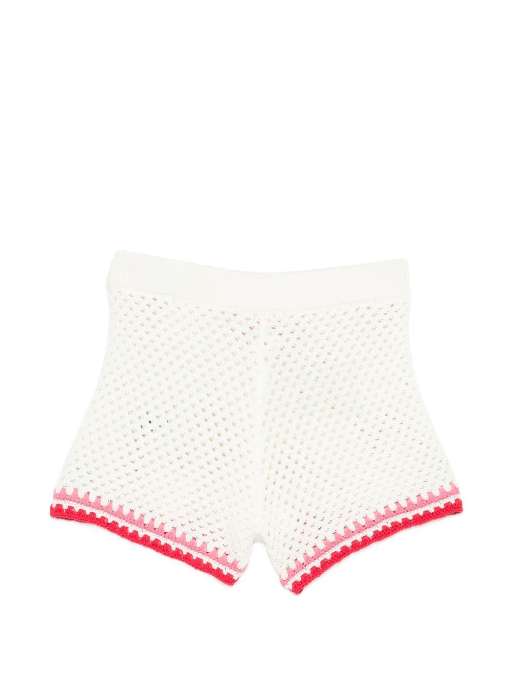 Shorts per bambina MC2 Saint Barth Kids bianchi con ricami frutta YVT0002 00264L MC2 ST. BARTH KIDS
