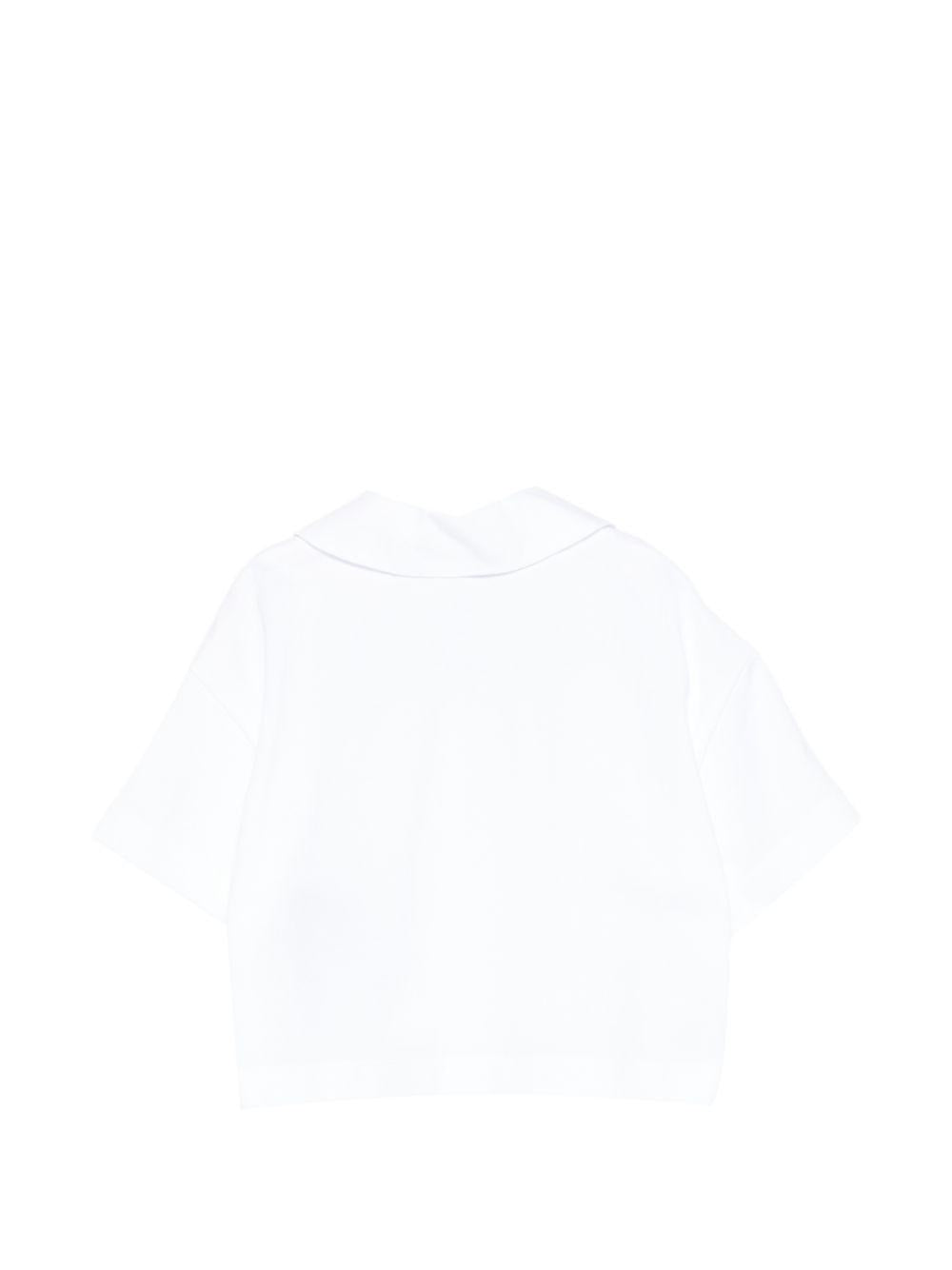 T-shirt per bambina Balmain Kids bianca con design crop BY8B31 Z3658 100BC BALMAIN KIDS