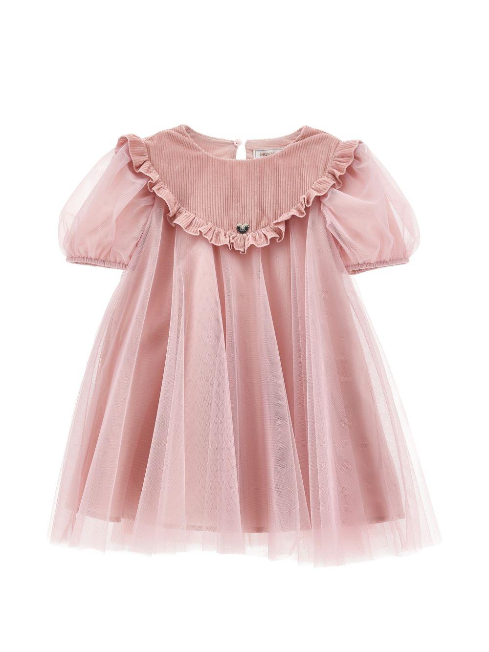 Abito per bambina Monnalisa Kids rosa con inserti in tulle 17H901 T9945 0063 MONNALISA KIDS
