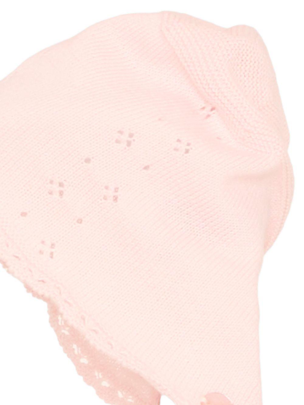 Cappellino per neonata Paz Rodriguez Kids rosa con lavorazione a pointelle 011-123685 322 PaZ RODRIGUEZ KIDS