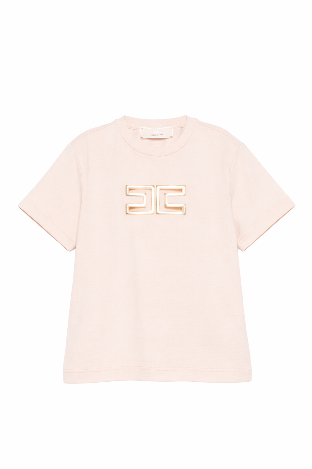 T-shirt per bambina Elisabetta Franchi La Mia Bambina rosa con dettaglio logo EFTS2610JE006 C125 ElISABETTA FRANCHI