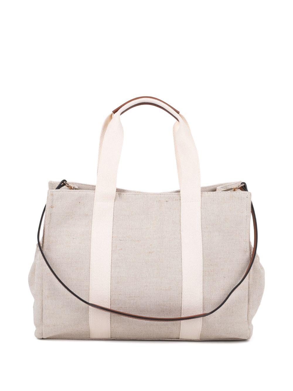 Borsa fasciatoio per neonati Chloé Kids beige con stampa logo C20941 117 CHLOE' KIDS