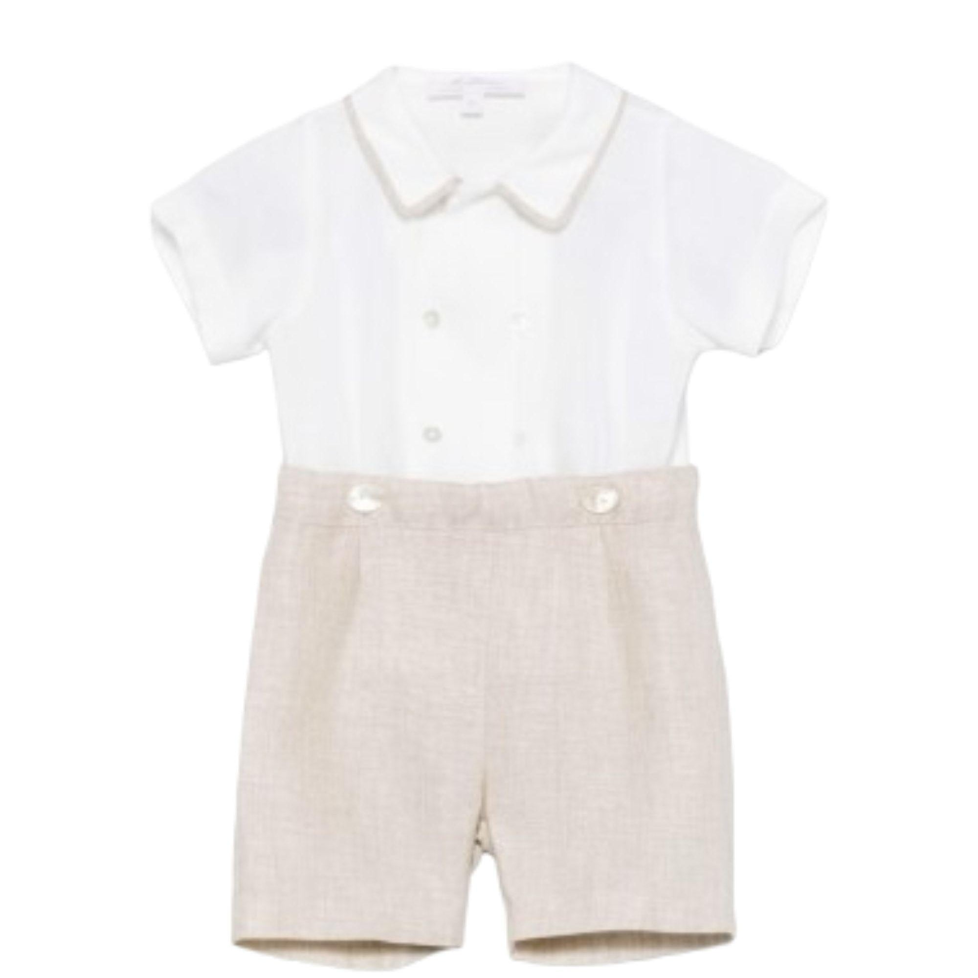 Set t-shirt e shorts per neonato Mariella Ferrari multicolor con colletto alla Peter Pan PLE5 P26 ECRU MARIELLA FERRARI