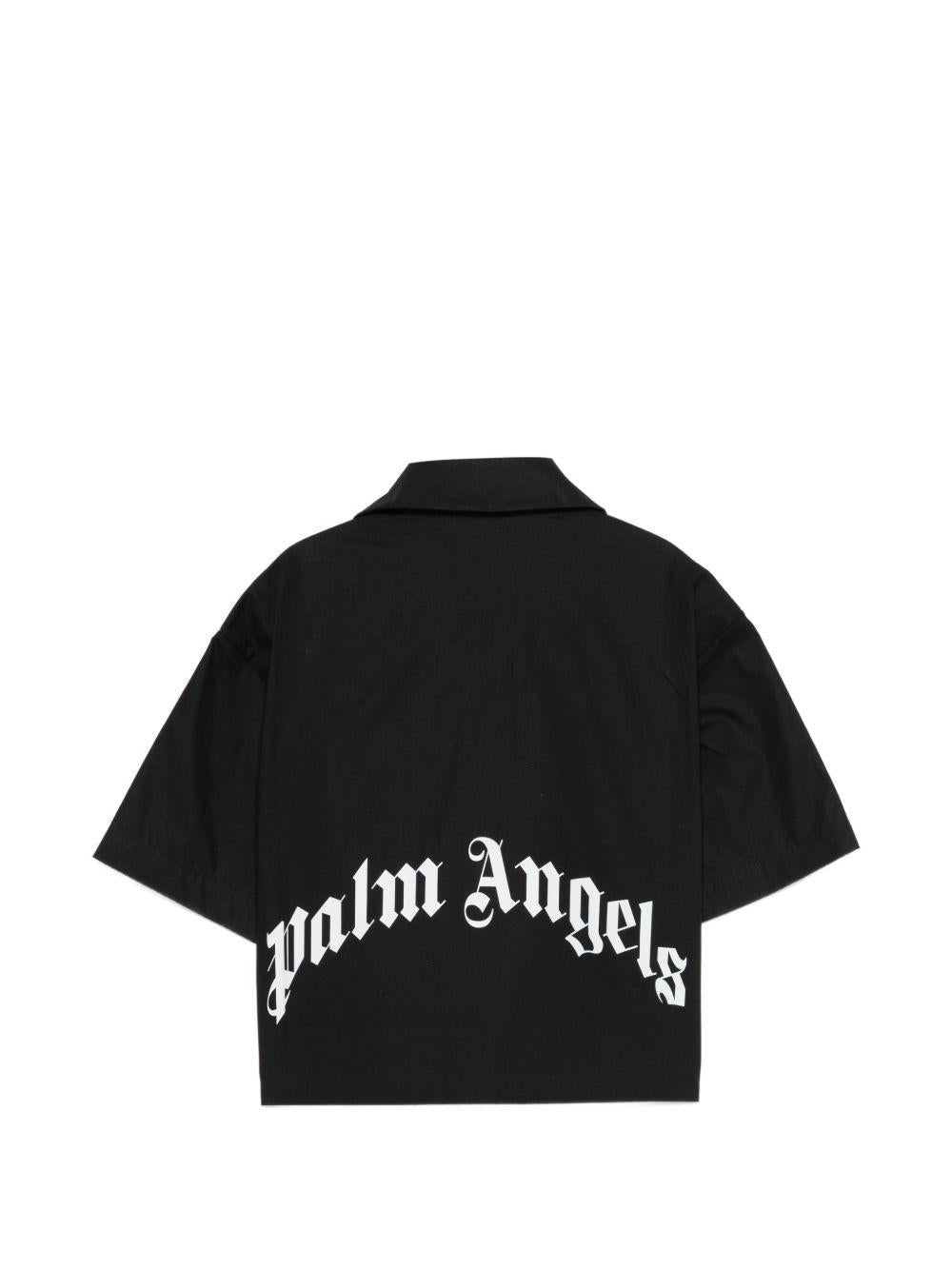 Camicia per bambina Palm Angels Kids nera corta PGGG001S26FAB002 110 PALM ANGELS KIDS