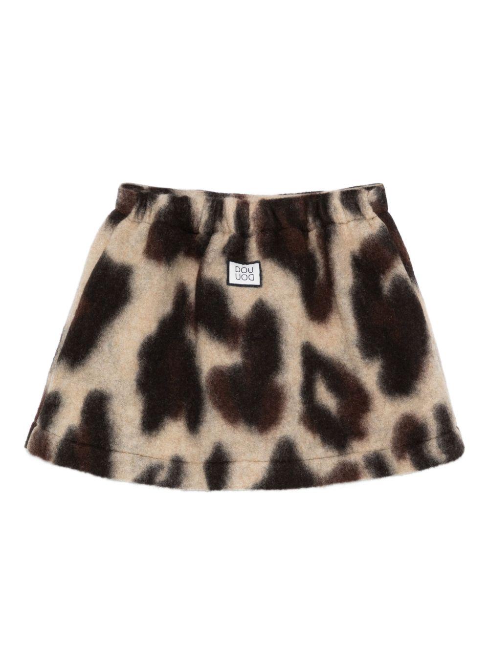 Gonna per bambina Douuod Kids animalier con design a trapezio DX7A11 E0233 113MA DOUUOD KIDS