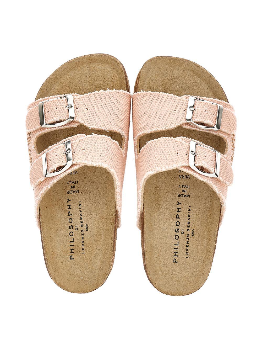 Ciabatte per bambina Philosophy di Lorenzo Serafini Kids rosa dettaglio logo sui lati I8G007 7717 0090 PHILOSOPHY KIDS