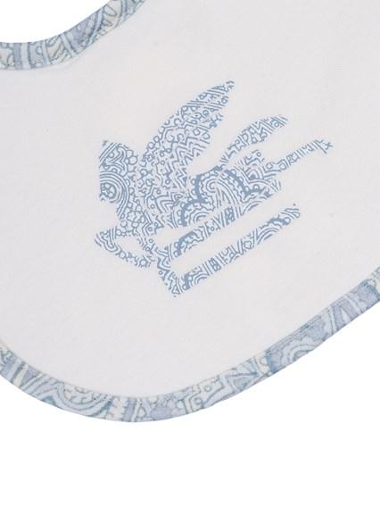 Set tre pezzi tutina, bavaglino e cappellino per neonato Etro Kids bianchi con stampa Pegaso GYB540 Z3672 102CE ETRO KIDS