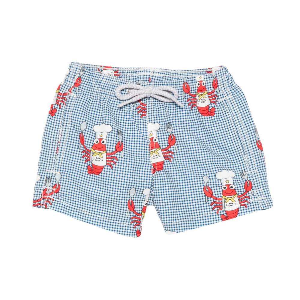 Costume da bagno per bambino MC2 Saint Barth Kids azzurro con stampa aragosta JEA0001 00073L MC2 ST. BARTH KIDS