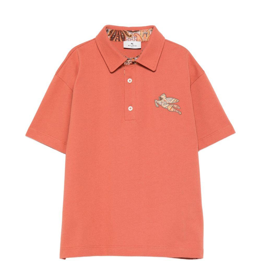 T-shirt per bambino Etro Kids rossa con colletto stile polo GY8P01 Z0022 403 ETRO KIDS