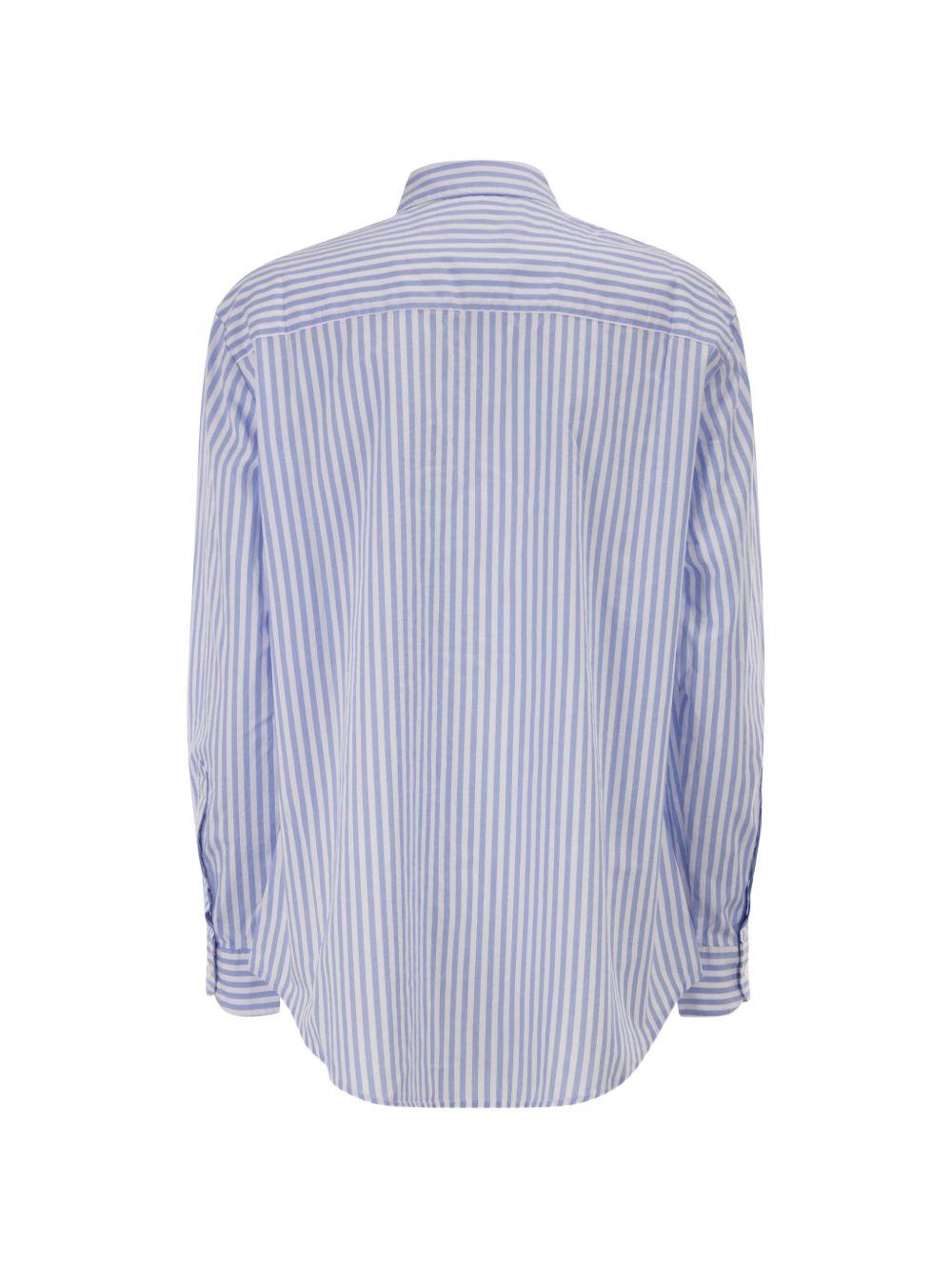 Camicia a righe per donna MC2 Saint Barth x Looney Tunes azzurra con design a righe BRIG005 01933L MC2 ST. BARTH