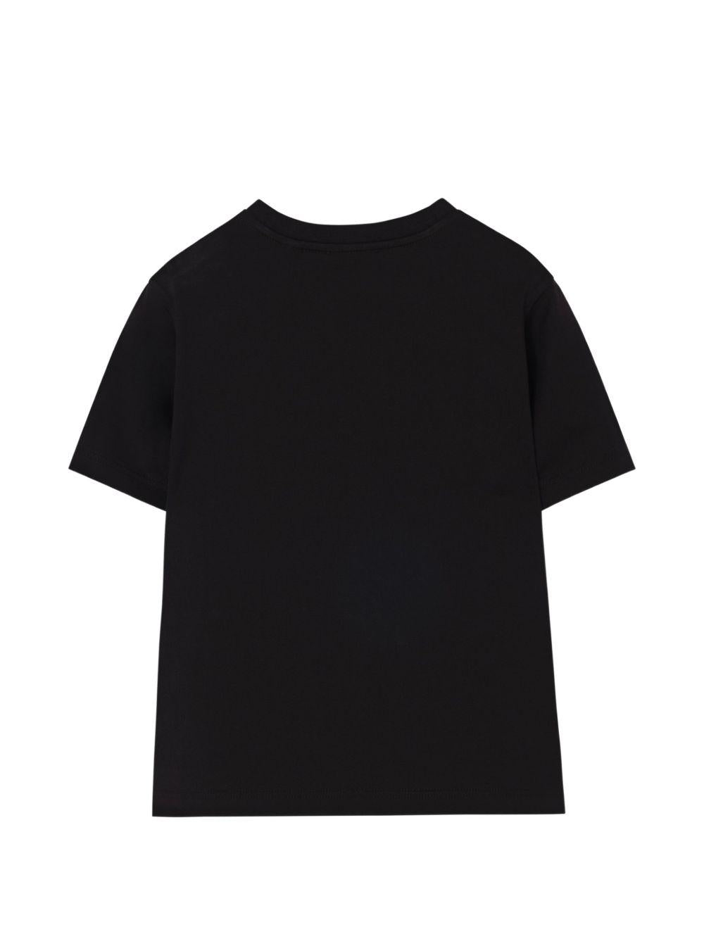 T-shirt per bambini Burberry Kids nera con motivo Equestrian Knight 8125851 A1189 BURBERRY KIDS