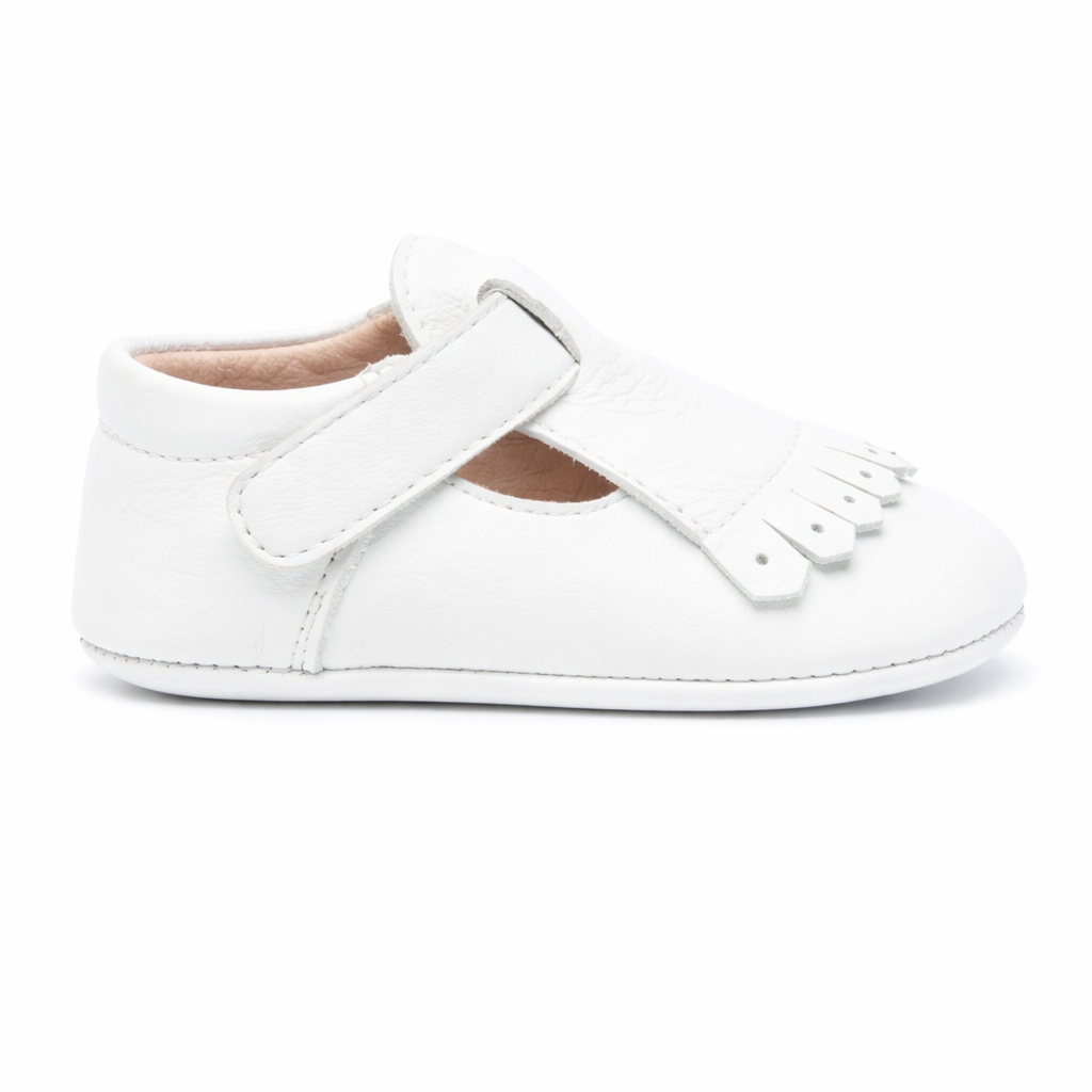 Scarpe primi passi per neonata Eli1957 bianco con soletta in pelle con logo 10028AL BLANCO Eli Kids