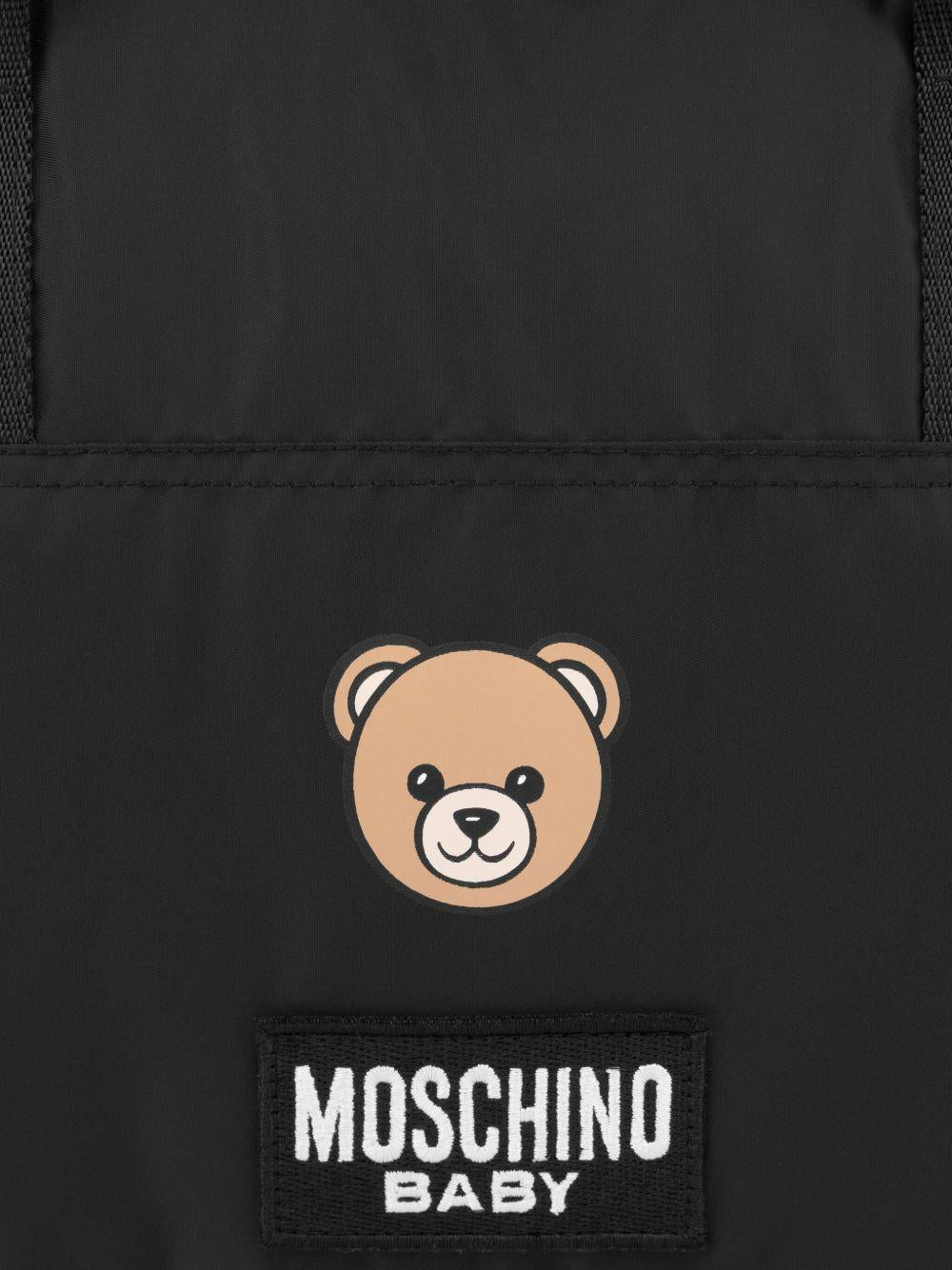 Borsa fasciatoio per neonati Moschino Kids nero con stampa teddy MUX05WL3A89 60100 MOSCHINO KIDS