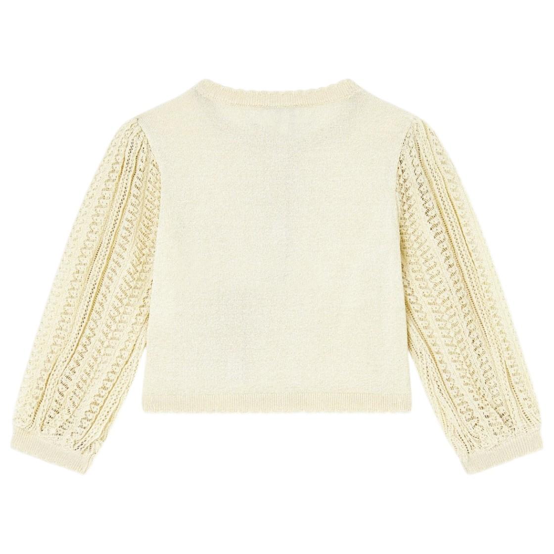 Cardigan per neonata Emporio Armani Kids beige con trama lavorata a maglia EG000780 AF22791 U0007 EMPORIO ARMANI KIDS