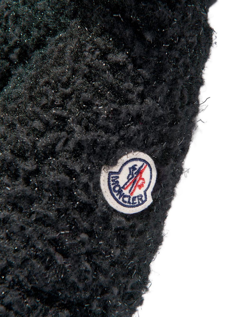 Giubbino Zambaga per bambina Moncler Enfant nero con texture teddy K29541A0009389B68 999 MONCLER ENFANT