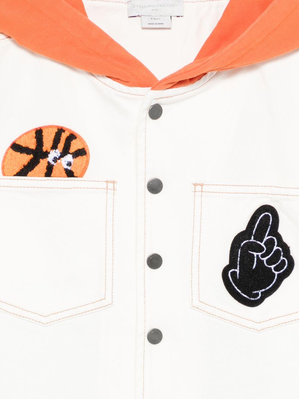 Giubbino per bambino Stella McCartney Kids bianco con cappuccio a contrasto TY2P47 Z2661 101 STELLA McCARTNEY KIDS