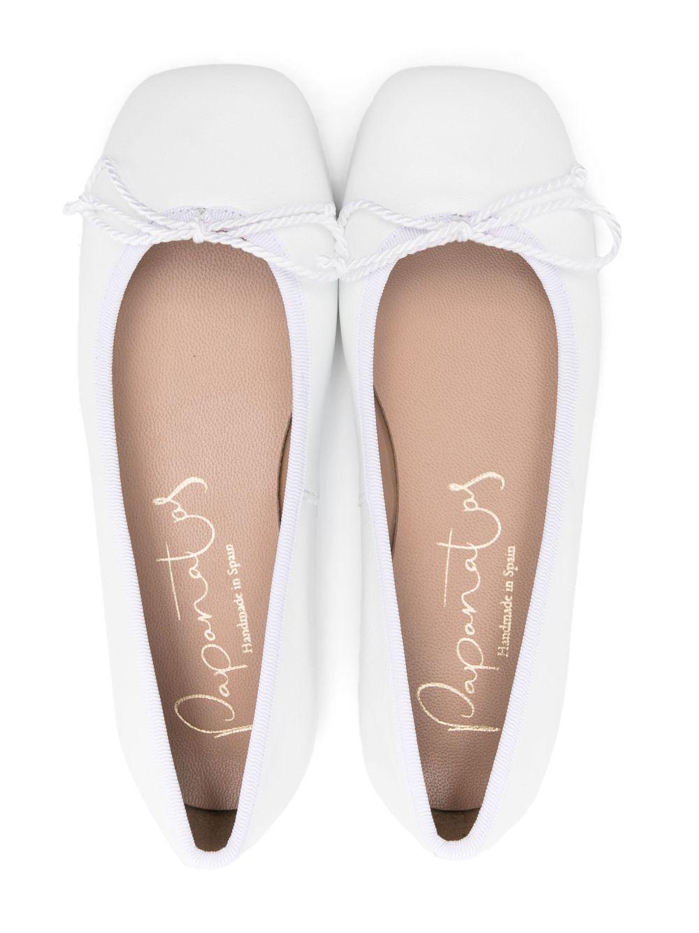 Ballerine per bambina Eli1957 bianco in pelle con soletta in pelle con logo e punta quadrata 53003AJ BLANCO ElI