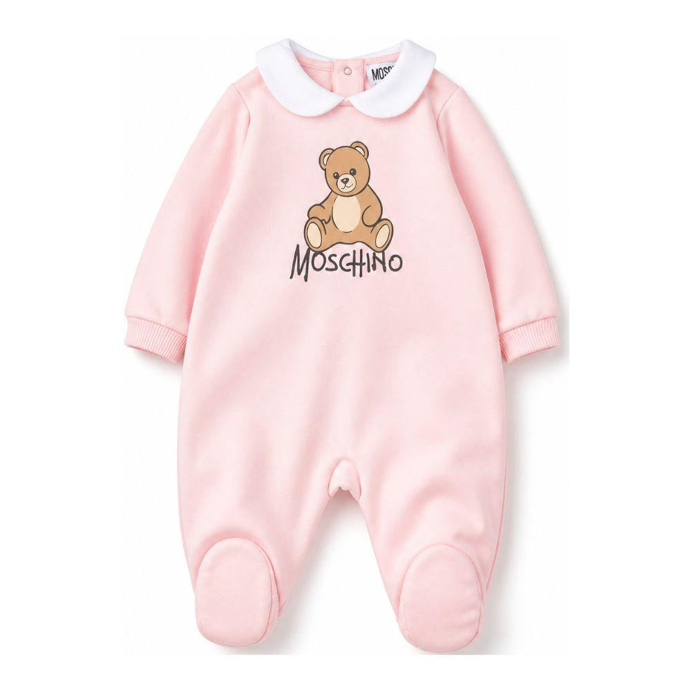 Tutina per neonato Moschino Kids rosa con dettaglio Teddy Bear M5Y037LCA40 50209 MOSCHINO KIDS
