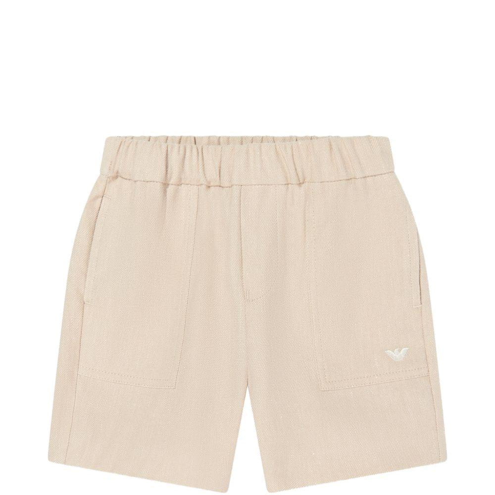 Shorts per neonato Emporio Armani Kids beige con vita elasticizzata EB001331 AF20957 U6151 EMPORIO ARMANI KIDS