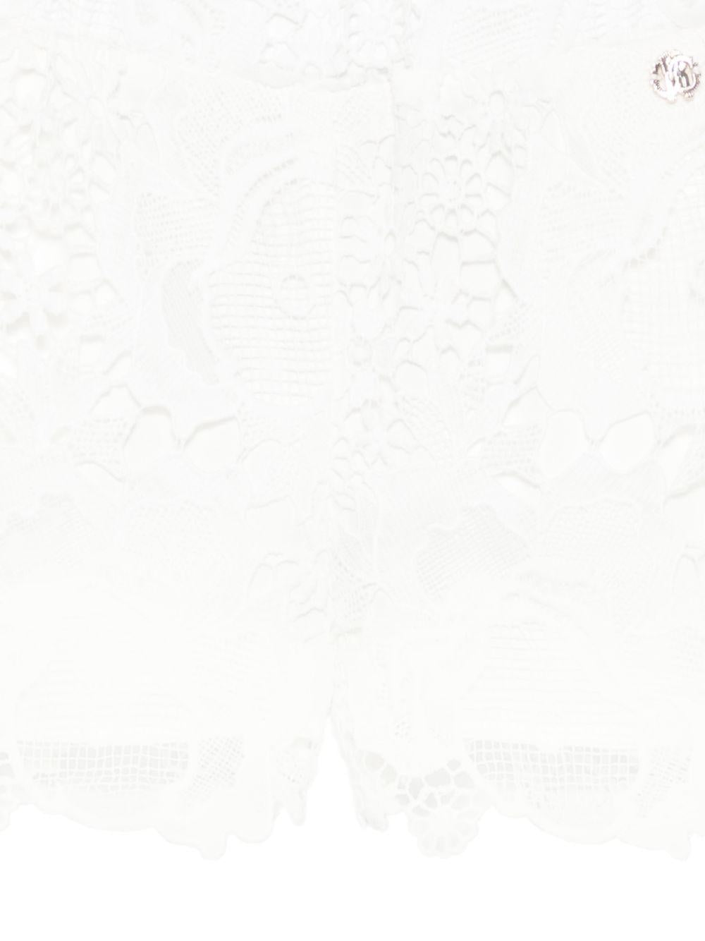 Shorts per bambina Roberto Cavalli Kids bianco in pizzo CGP26137SH WHITE ROBERTO CAVALLI KIDS