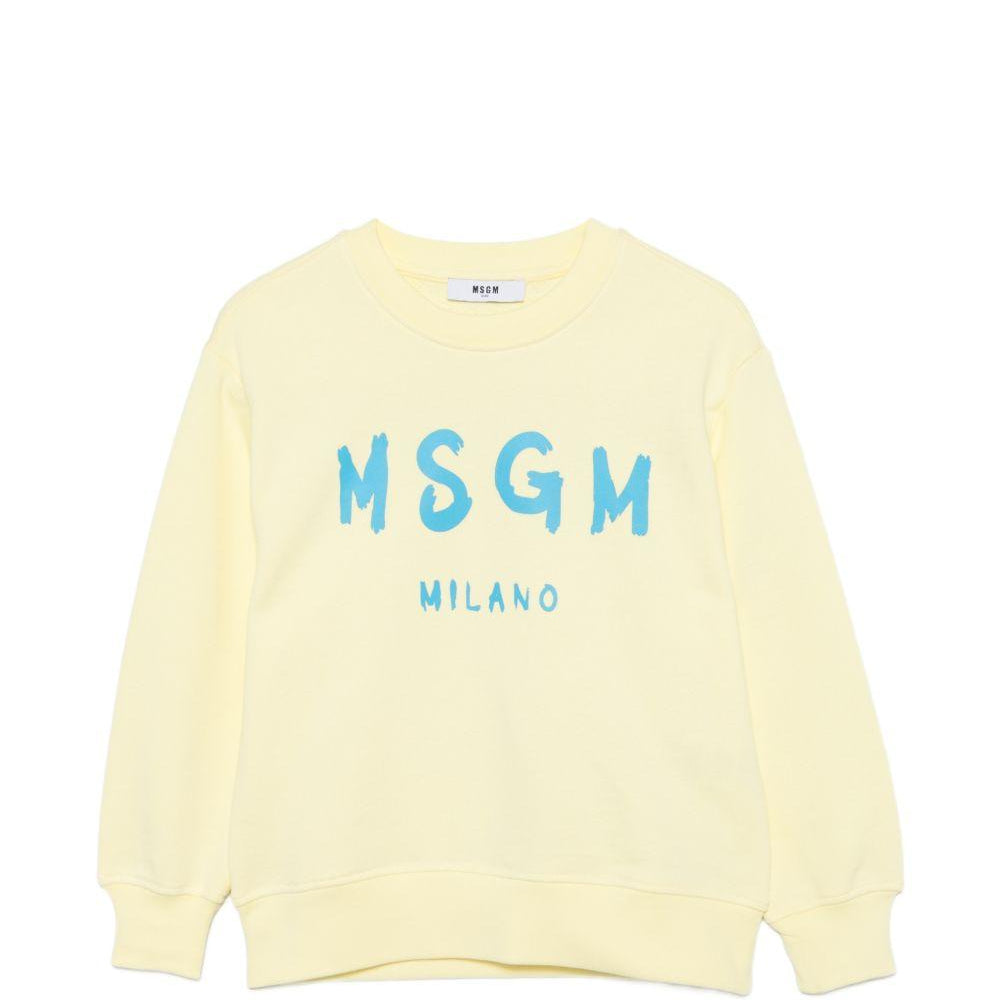 Felpa per bambini MSGM Kids gialla con stampa logo S6MSJUSW007 MS075 MSGM KIDS
