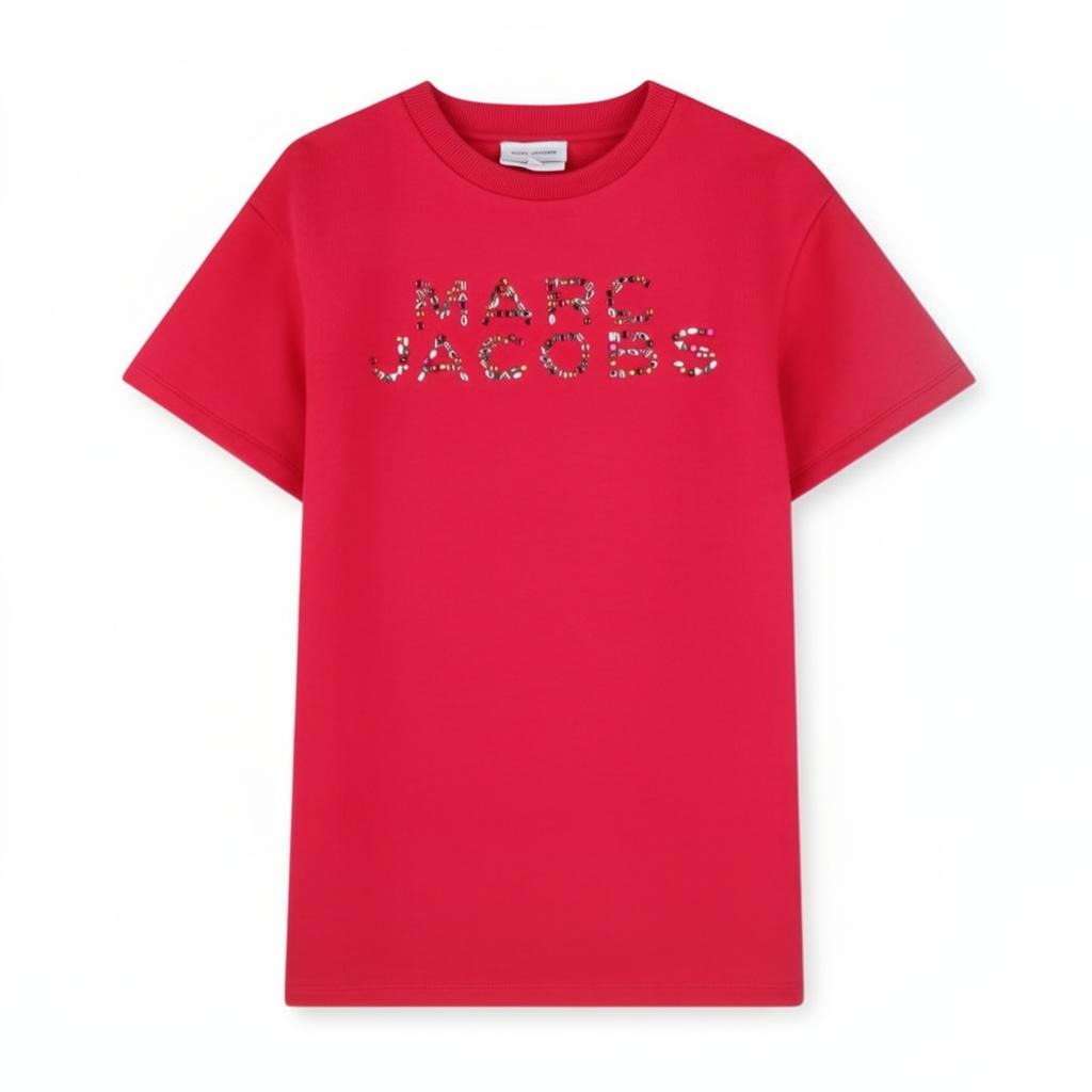 Abito per bambina The Marc Jacobs Kids rosso modello T-shirt con decorazione W60718 437 THE MARC JACOBS KIDS