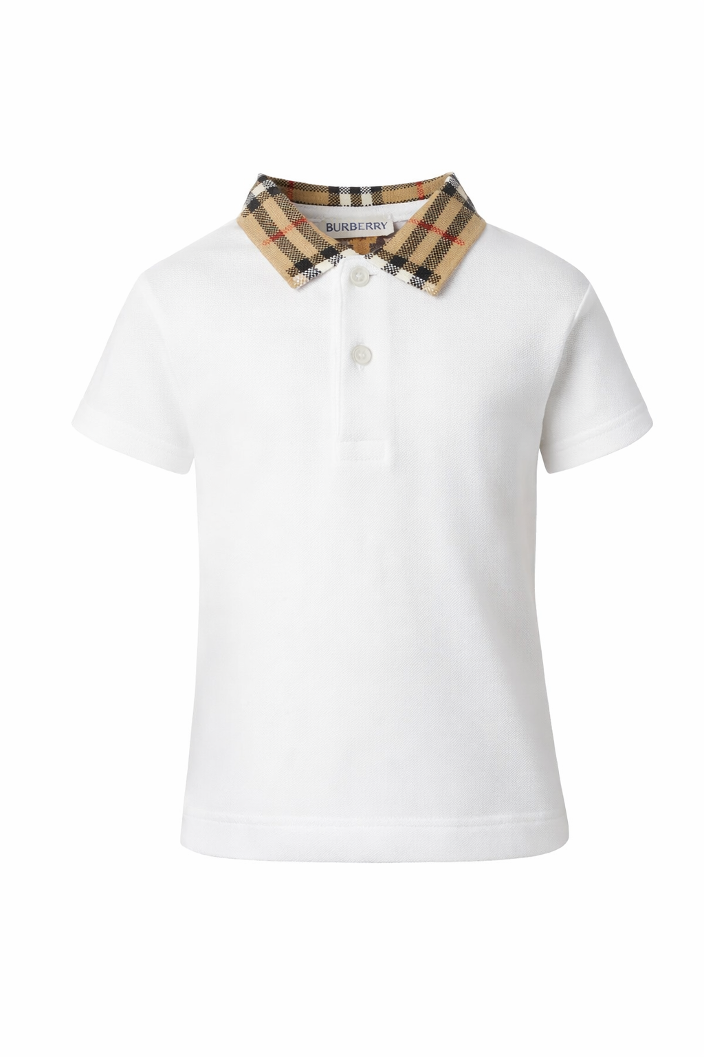 Polo per neonato Burberry Kids bianca con logo ricamato 8105577 A1464 BURBERRY KIDS
