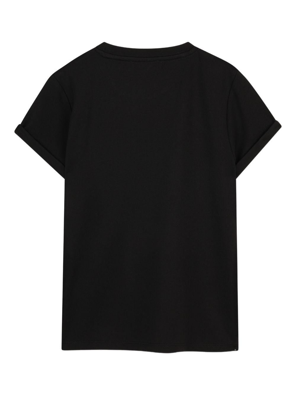 T-shirt per bambina Dkny Kids nera con logo con strass D62694 09B DKNY KIDS