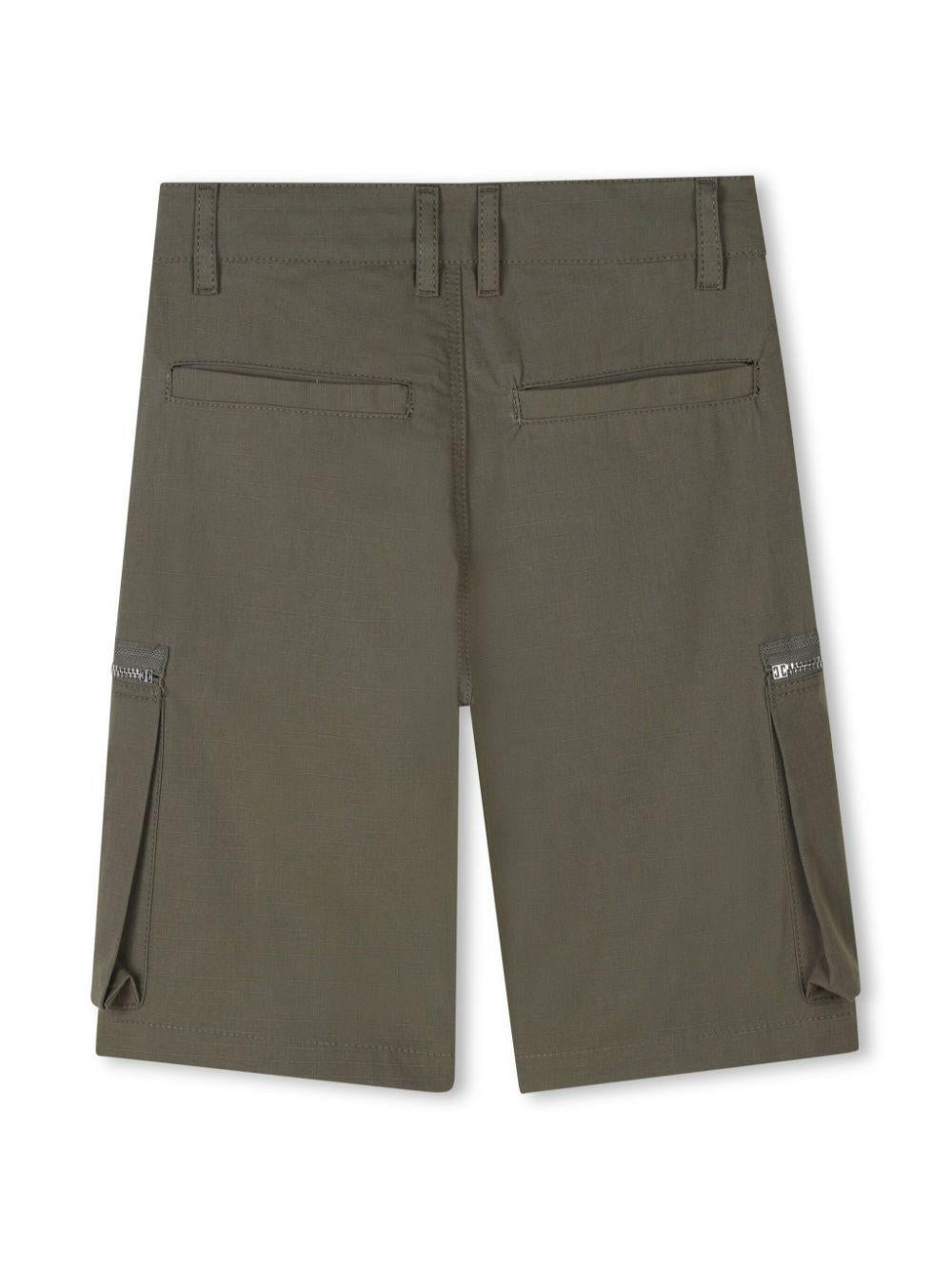 Shorts per bambino Givenchy Kids verde con ricamo con logo frontale H30720 653 GIVENCHY KIDS