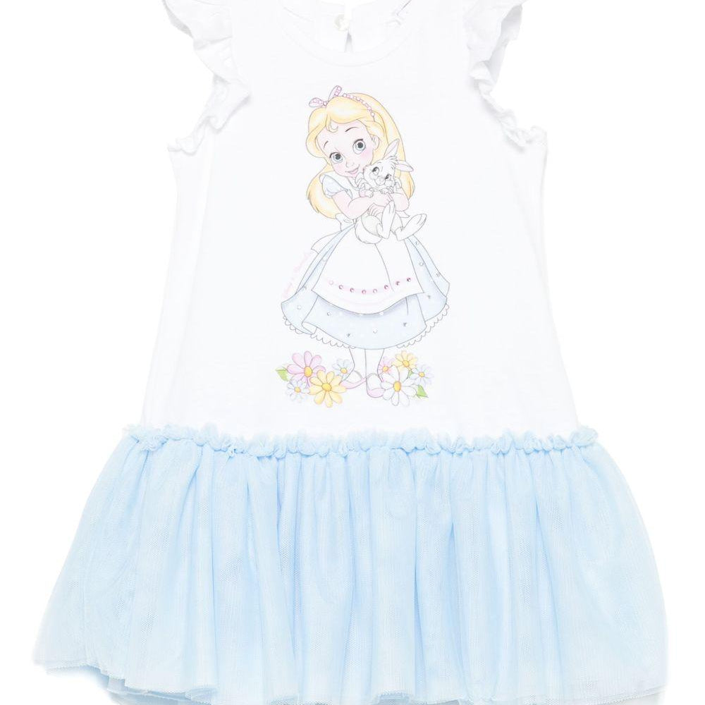 Abito per neonata Monnalisa bianco con stampa grafica x Disney 39E905 5002 9952 MONNALISA