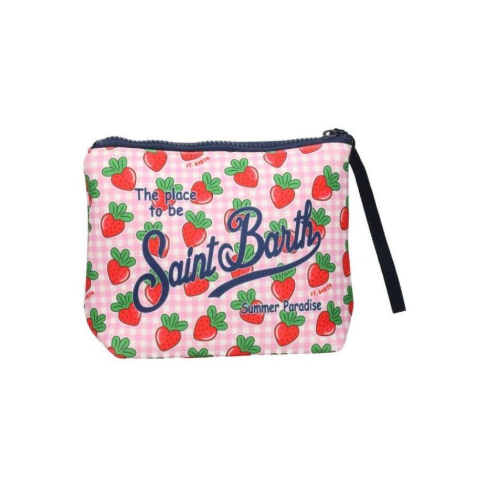 Pochette Aline MC2 Saint Barth rosa con stampa fragole all-over ALIN001 00273L MC2 ST. BARTH KIDS