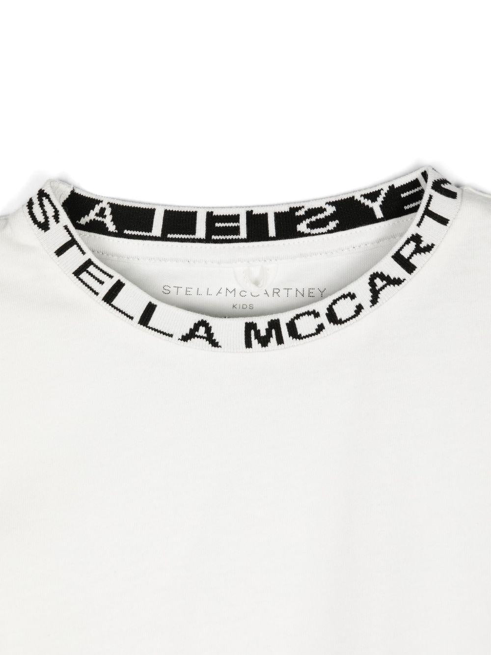 T-shirt per bambina Stella McCartney Kids bianca con logo sul davanti TV8P71 Z0434 101 STELLA McCARTNEY KIDS