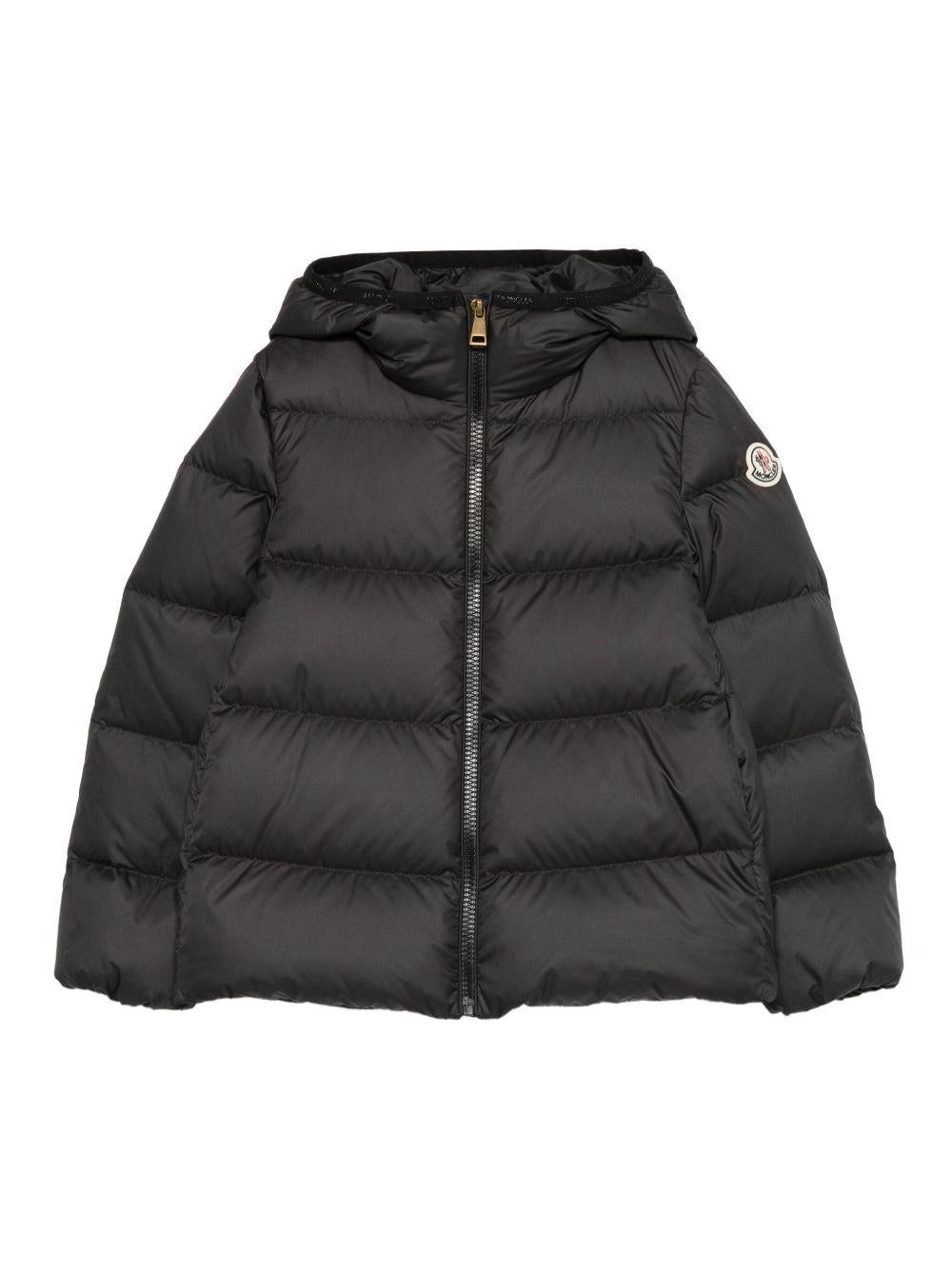 Giacca Beulah per bambina Moncler Enfant nera con cappuccio K29541A0004054AQE 999 MONCLER ENFANT